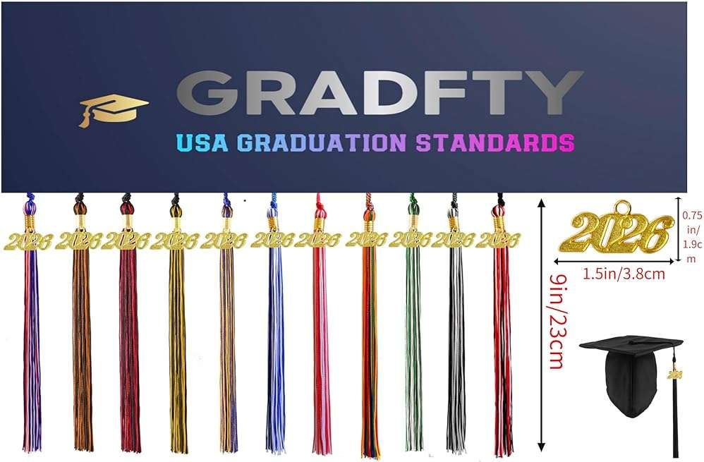 GRADFTY Red White and Blue Graduation Tassel 2026 for Grad Cap and Graduation Ceremony Accessory Decoration - Image 4