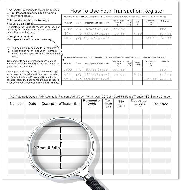 20 Pack Checkbook Registers – 6" x 3" Blank Ledger Transaction Registers for Personal & Business Banking, Record Checking, Saving, Deposit & Credit Card Transactions Easy to Read Black & White - Image 3