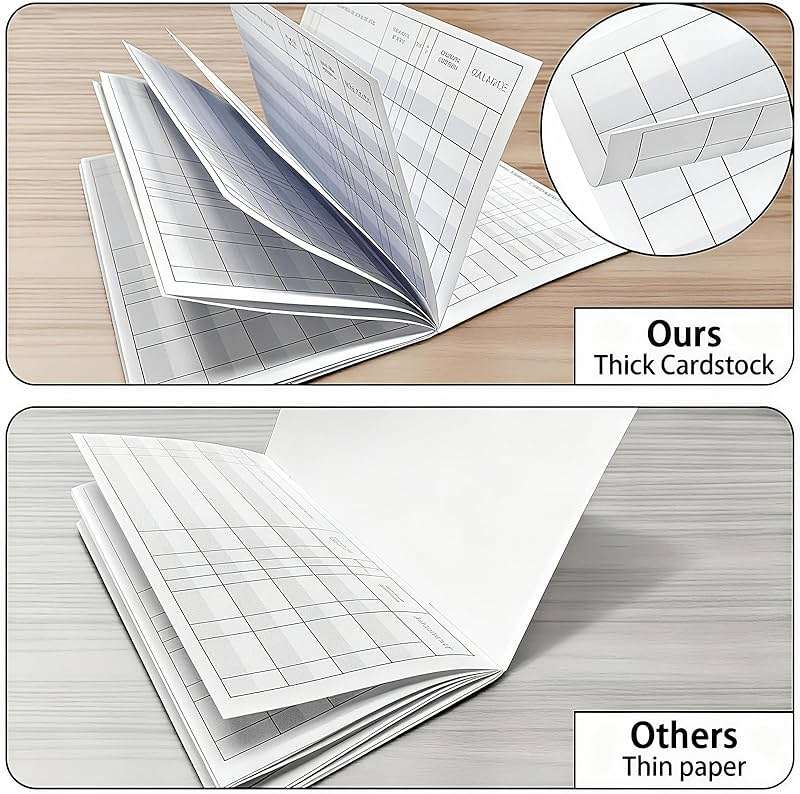 20 Pack Checkbook Registers – 6" x 3" Blank Ledger Transaction Registers for Personal & Business Banking, Record Checking, Saving, Deposit & Credit Card Transactions Easy to Read Black & White - Image 6