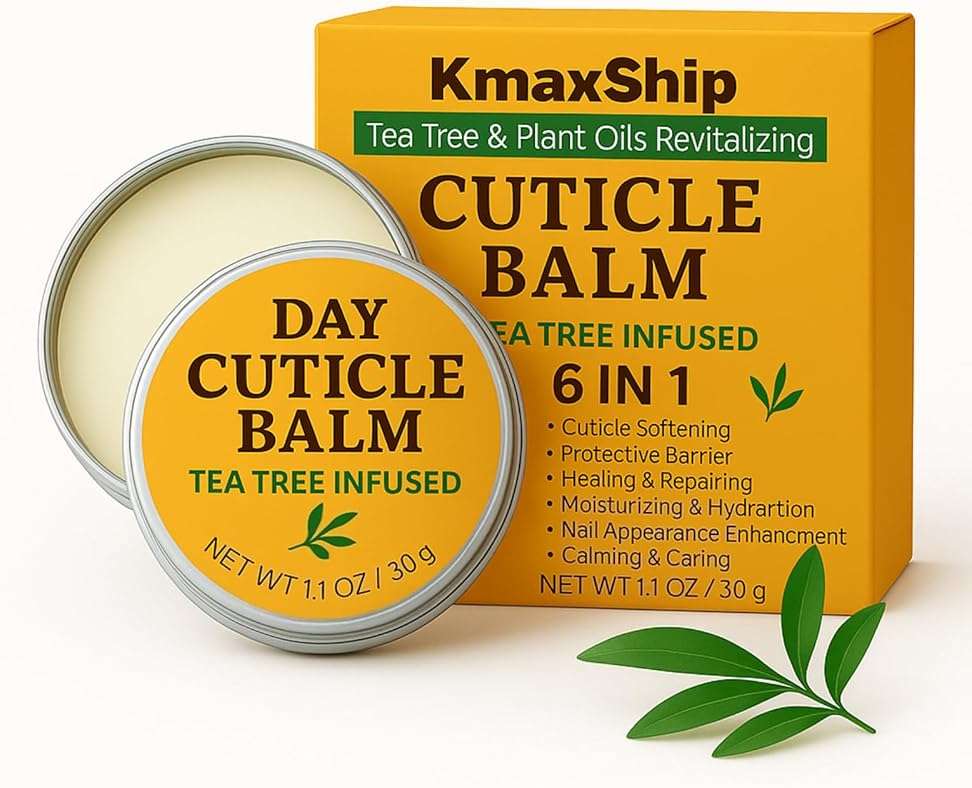 KmaxShip Tea Tree Oil Nail & Cuticle Balm - Cuticle Cream & Butter for Dry, Damaged Cuticles - Cuticle Healing Treatment, Moisturizer & Softener, 1.1 OZ, 1 Pack - Image 1
