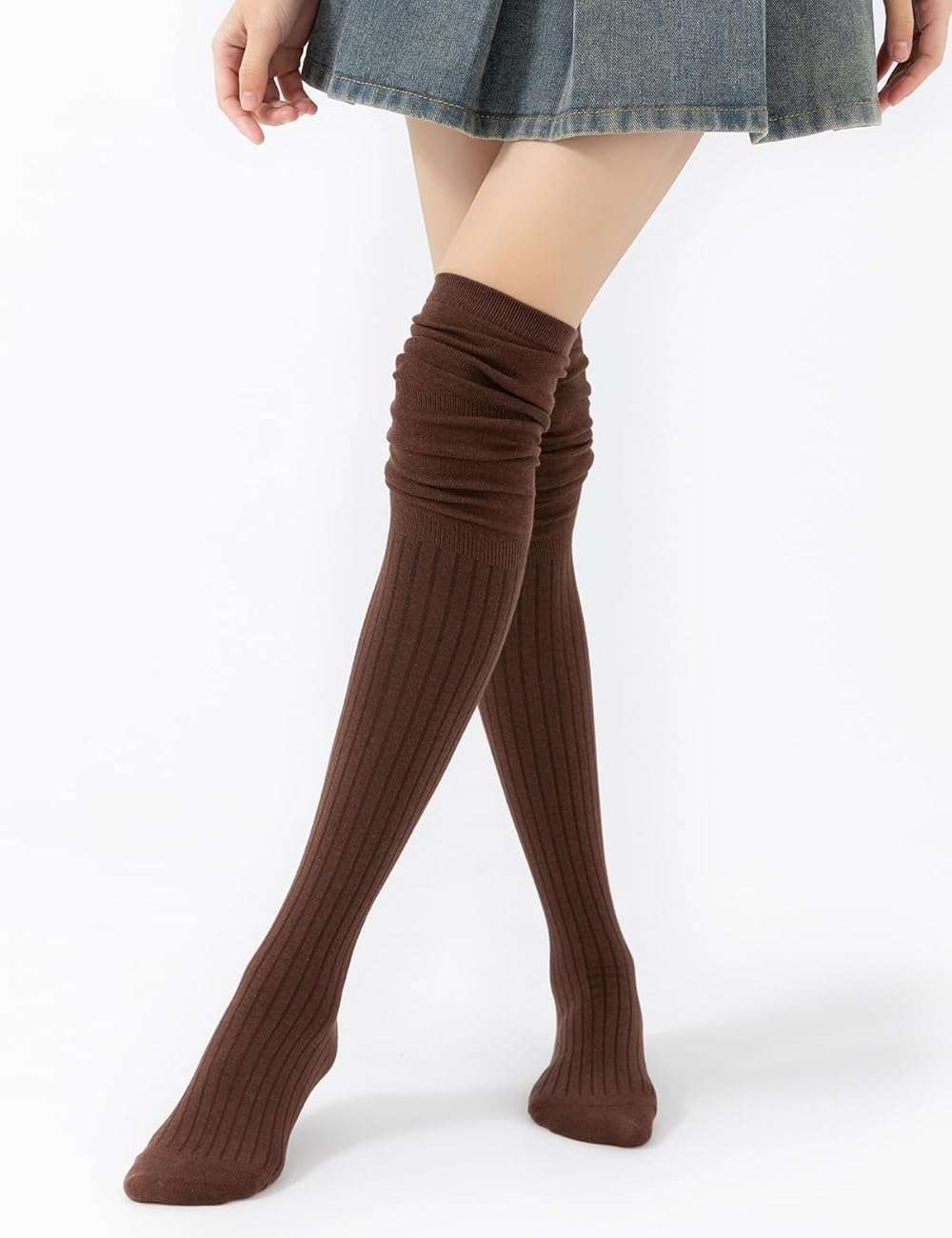TOCONFFON Women Knit Long Over the Knee Socks,Slouch Top Fashion Thigh Boot Socks - Image 2