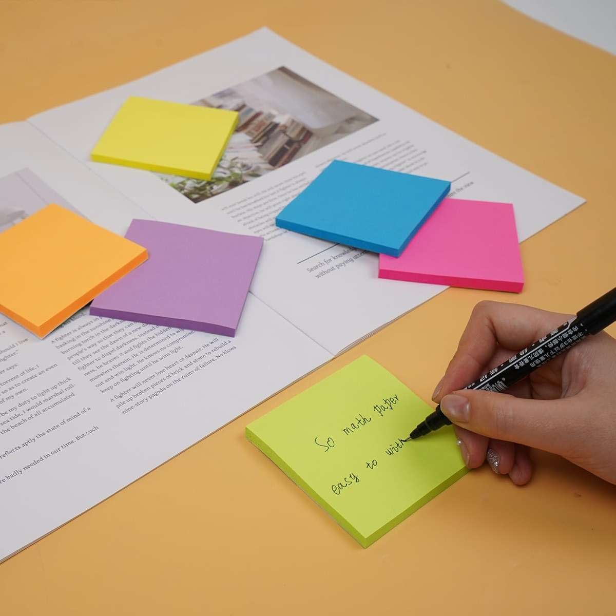 (24 Pads) Sticky Notes 3x3 Inches,Bright Colors Self-Stick Pads, Easy to Post for Home, Office, Notebook - Image 2