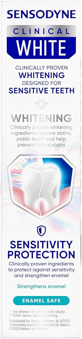 Sensodyne Clinical White Toothpaste Clinically Proven Whitening for Sensitive Teeth, Enamel Strengthening, 2.3 oz - Image 9