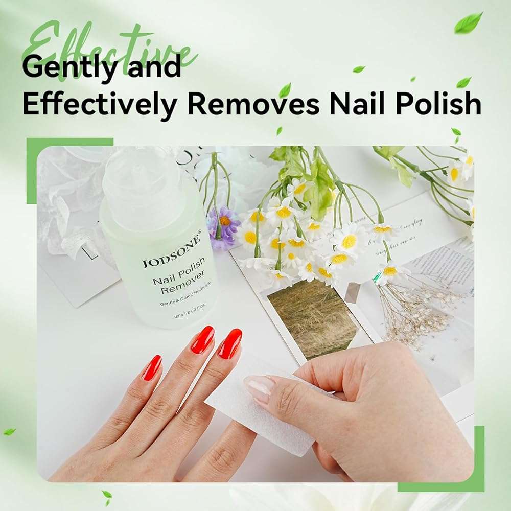 JODSONE Nail Polish Remover, 6.09 Fl.Oz Jasmine Scent Non-Acetone Nail Polish Remover,Gentle & Nail-friendly with Vitamin E & Aloe,Push-down Pump,Easy Daily Removal for Regular Nail Polish - Image 4
