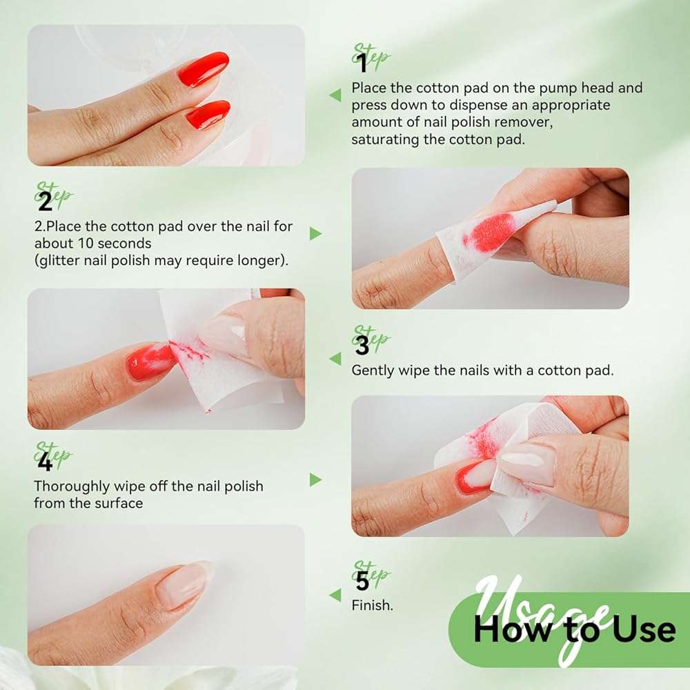 JODSONE Nail Polish Remover, 6.09 Fl.Oz Jasmine Scent Non-Acetone Nail Polish Remover,Gentle & Nail-friendly with Vitamin E & Aloe,Push-down Pump,Easy Daily Removal for Regular Nail Polish - Image 7