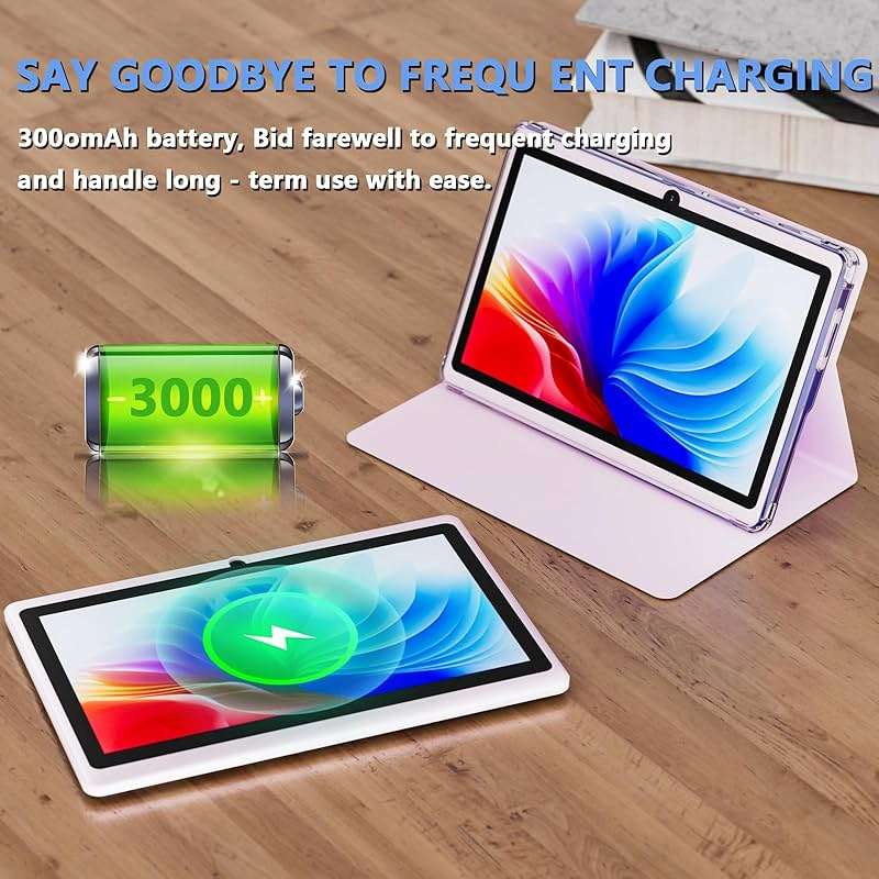 Tablet with Case 7 inch Tablet Android 14, 8GB RAM (5GB Expandable) 32GB ROM 7" Tabletas Supports 1TB MicroSD, Long Battery Dual Camera Tableta 5G WiFi-6 Android tablets with Tablets Protective Cover - Image 5