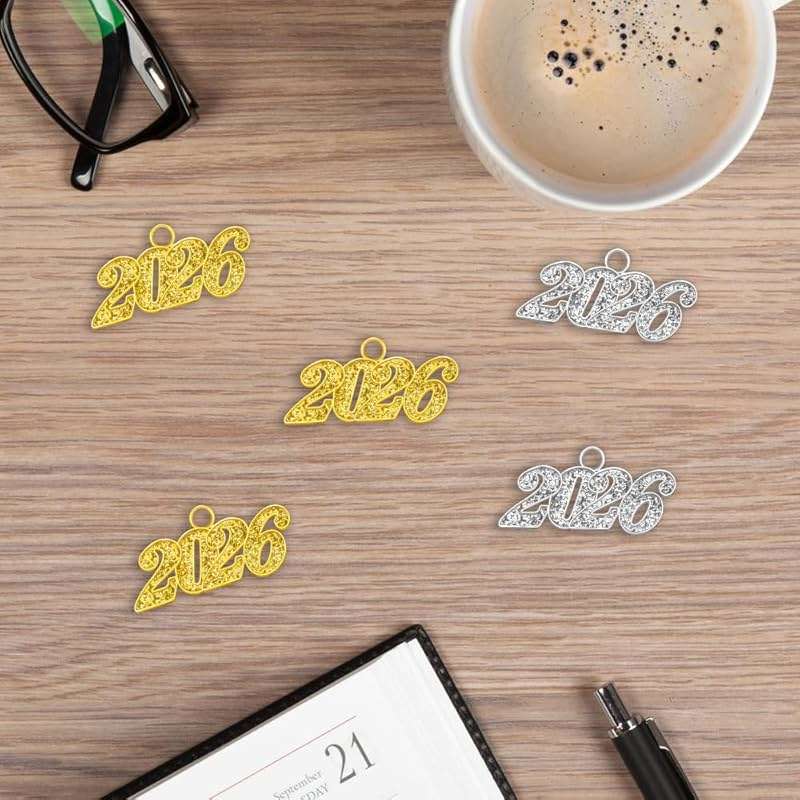 Cytokio 2026 Tassel Charms, 2026 Graduation Decorations Graduation Tassels Charm 2026 Year Charms Gold Grad Cap Hat Tassel Decoration 2026 Signet Year Charm for Tassels - Image 2