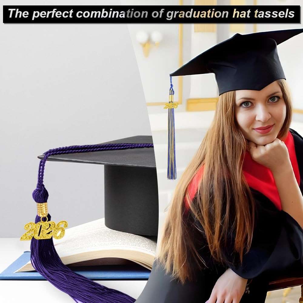 Cytokio 2026 Tassel Charms, 2026 Graduation Decorations Graduation Tassels Charm 2026 Year Charms Gold Grad Cap Hat Tassel Decoration 2026 Signet Year Charm for Tassels - Image 3