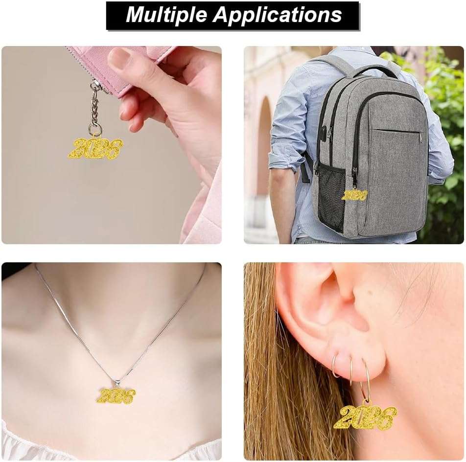 Cytokio 2026 Tassel Charms, 2026 Graduation Decorations Graduation Tassels Charm 2026 Year Charms Gold Grad Cap Hat Tassel Decoration 2026 Signet Year Charm for Tassels - Image 7