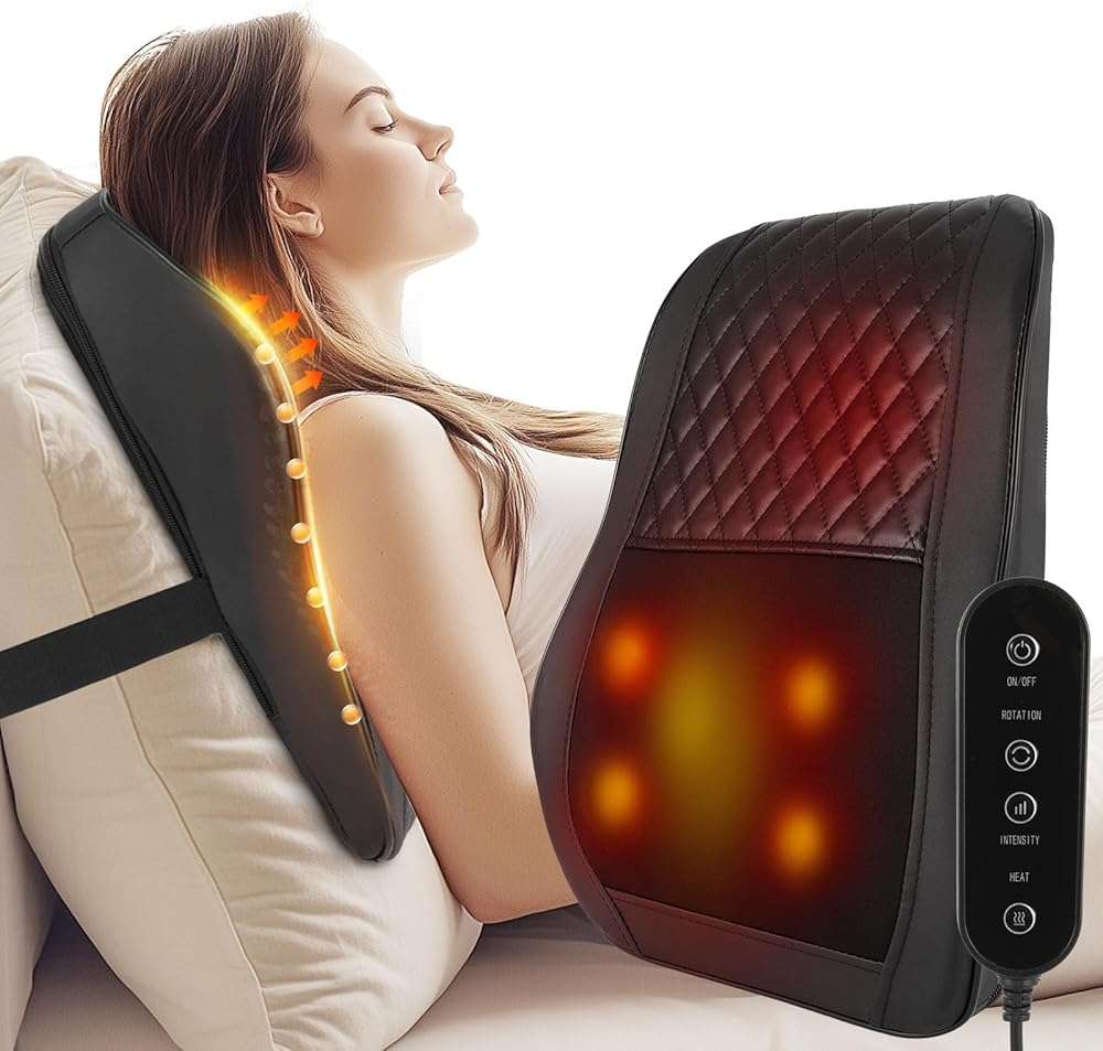 AERLANG Cordless Neck and Back Massager with Heat, 3D Shiatsu Kneading Pillow, 4 Massage Nodes & Bi-Directional Deep Tissue Massage for Neck/Shoulders/Back, Ideal Gift for Women & Men - Image 1