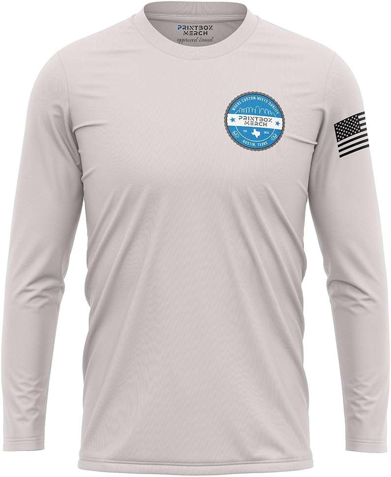 Custom Dry Fit Long Sleeve Shirts for Men, Add Your Logo Front & Back Printing, Customized Moisture Wicking Sun Protection UV Construction Landscaping Workwear T-Shirts Black - Image 5