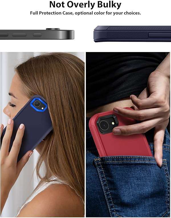 TOPAUX 3 Layer Heavy Duty Case for iPhone 17E,16E,Anti-Shock Hard Cover | Full Body Drop Protection,Impact Resistant,Flexible Soft Skin Protective,Hard Shell,Hybrid TPU Bumper,Port Cover - Image 4