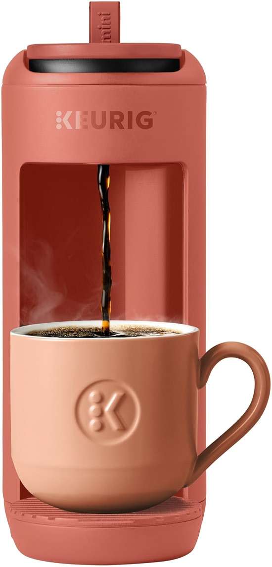 Keurig K-Mini Mate Single Serve K-Cup Pod Coffee Maker, Brews Up to 12 oz Cup, Compact Portable Coffee Machine for Small Spaces, Great for Dorms & Offices, Red Rocks - Image 1