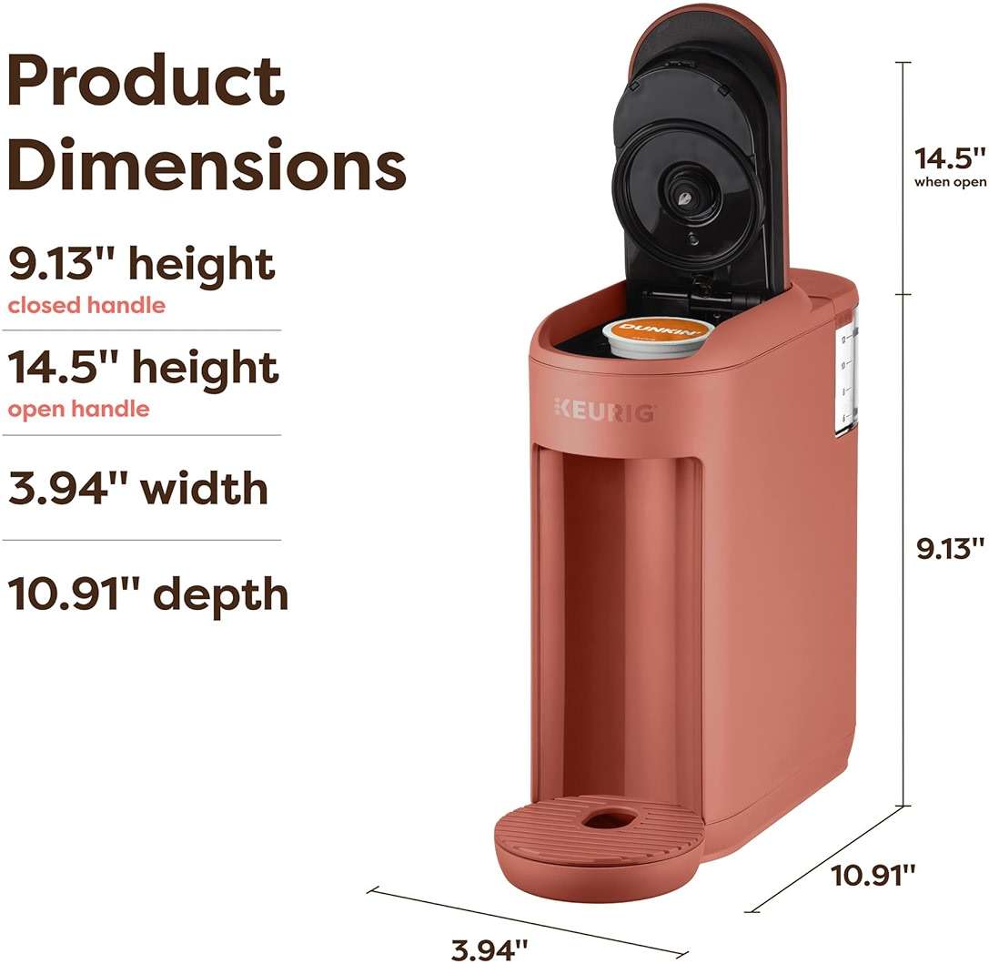 Keurig K-Mini Mate Single Serve K-Cup Pod Coffee Maker, Brews Up to 12 oz Cup, Compact Portable Coffee Machine for Small Spaces, Great for Dorms & Offices, Red Rocks - Image 3