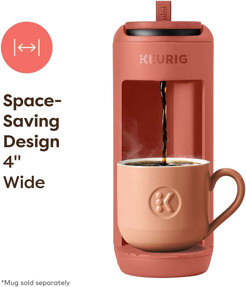 Keurig K-Mini Mate Single Serve K-Cup Pod Coffee Maker, Brews Up to 12 oz Cup, Compact Portable Coffee Machine for Small Spaces, Great for Dorms & Offices, Red Rocks - Image 4