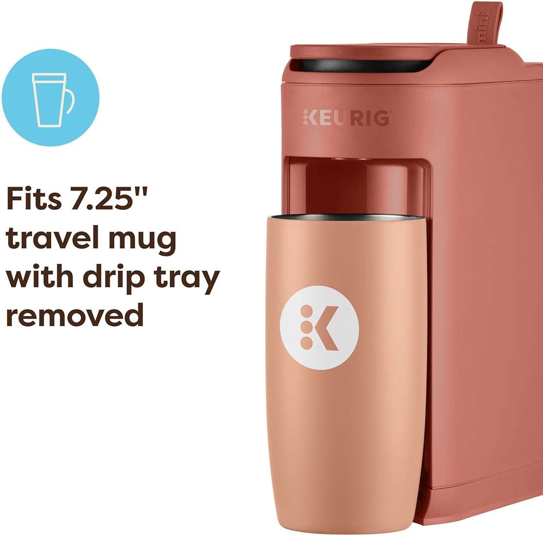 Keurig K-Mini Mate Single Serve K-Cup Pod Coffee Maker, Brews Up to 12 oz Cup, Compact Portable Coffee Machine for Small Spaces, Great for Dorms & Offices, Red Rocks - Image 8