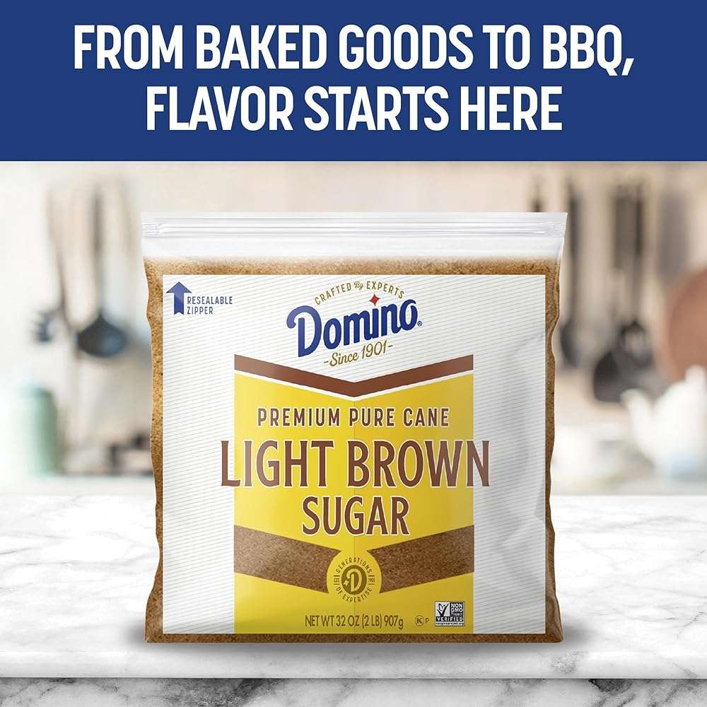 Domino® Light Brown Sugar, 2 lb Zipper Bag (2-Pack) - Ideal Sugar for Baking and Desserts - Includes Bonus Recipe Card - Image 3