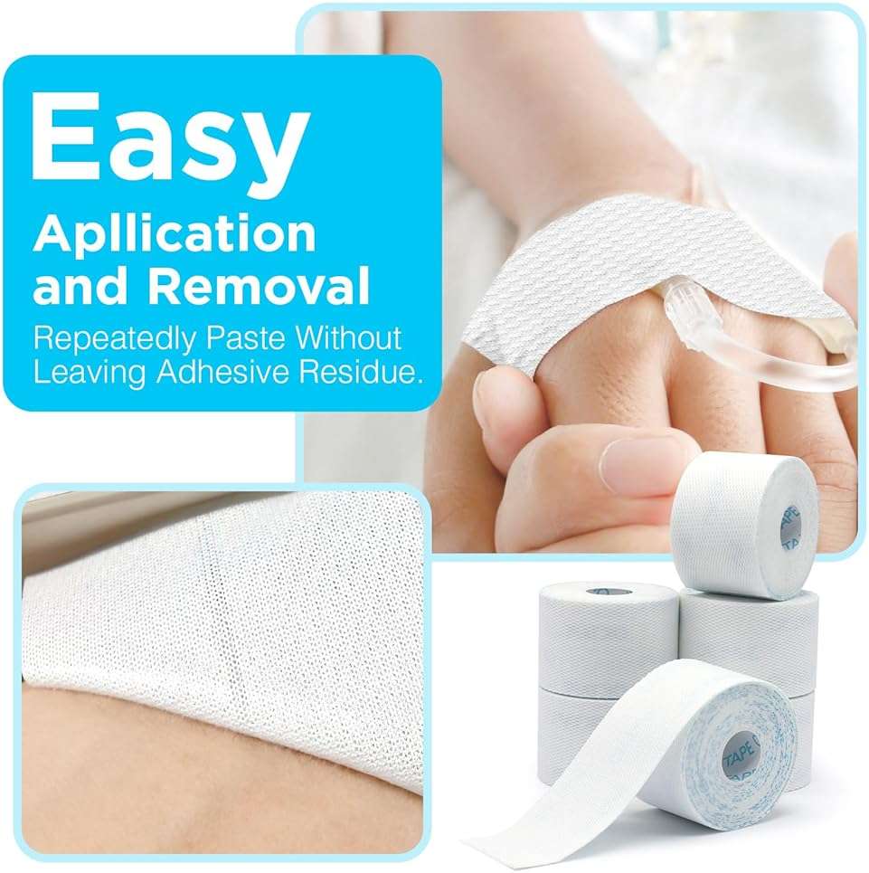 OK TAPE Hypoallergenic Surgical Tape 2 inch x 5.5yd |6 Rolls,Dry Medical Tape for Skin, Tube, Dressings, Wound First Aid Tape - Image 5
