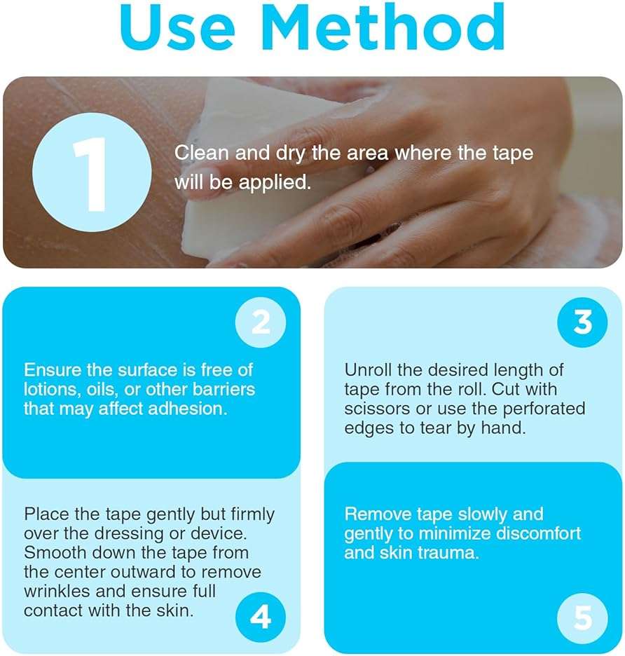 OK TAPE Hypoallergenic Surgical Tape 2 inch x 5.5yd |6 Rolls,Dry Medical Tape for Skin, Tube, Dressings, Wound First Aid Tape - Image 7