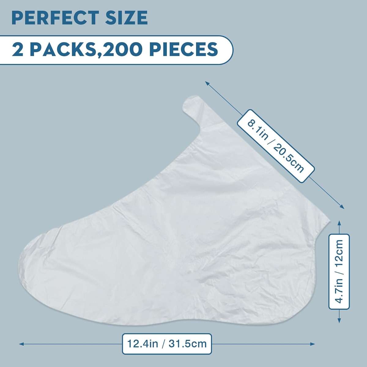 100pcs Disposable Waterproof Foot Mask Covers with Fixing Tabs – HDPE Wax Therapy & Foot Care Liners for Spa, Cracked Heels & Shoe Fitting - Image 3