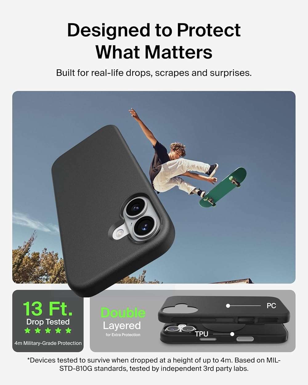 Belkin for iPhone 17 Case, Protect, MagSafe Compatible w/Anti-Scratch & Anti-Yellowing Treated Coating, Touch Sensitive Camera Control - Military Grade, Slim Design, Shockproof, Protective - Image 3