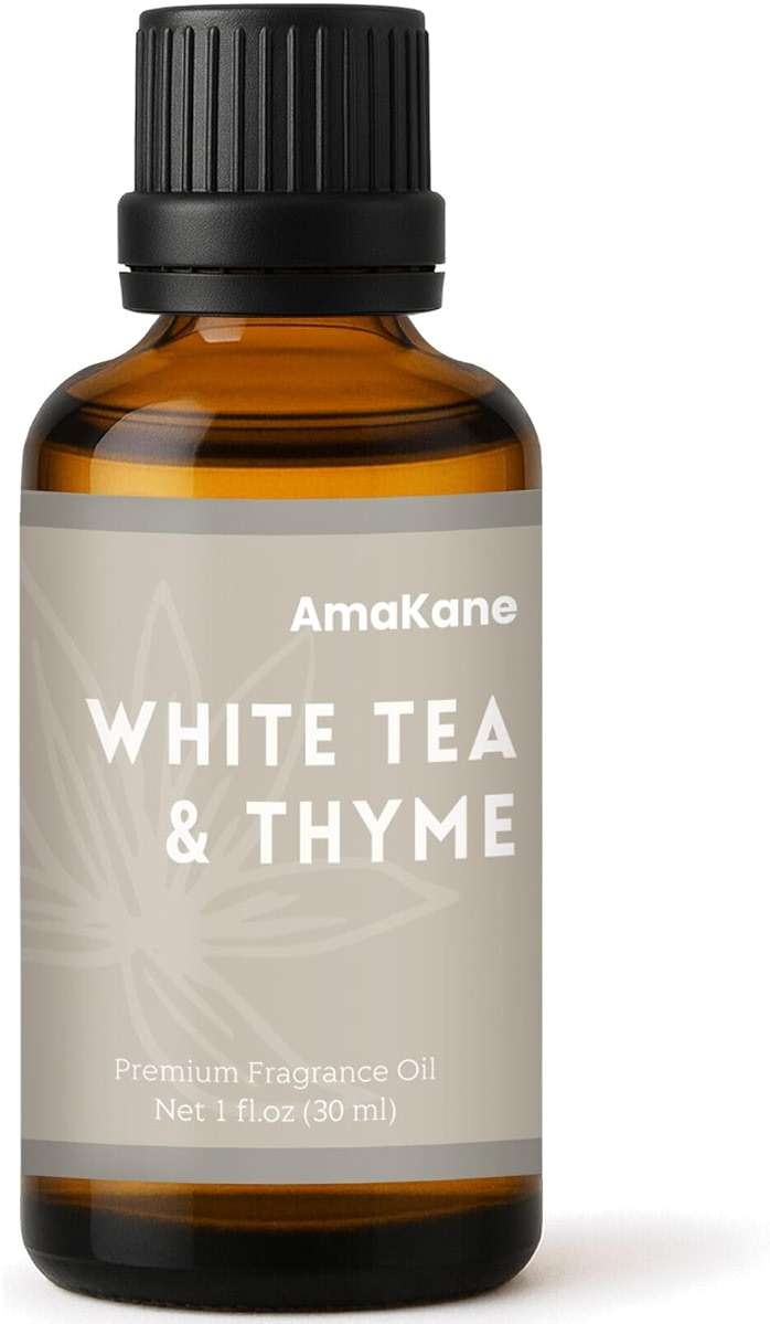 AmaKane White Tea& Thyme Fragrance Oil 30ml, Hotel Essential Oil Inspired by Hilton Hotels, Premium Diffuser Oil for Home, Long-Lasting Aromatherapy Oil, Candle & Soap Making Scents - Image 1