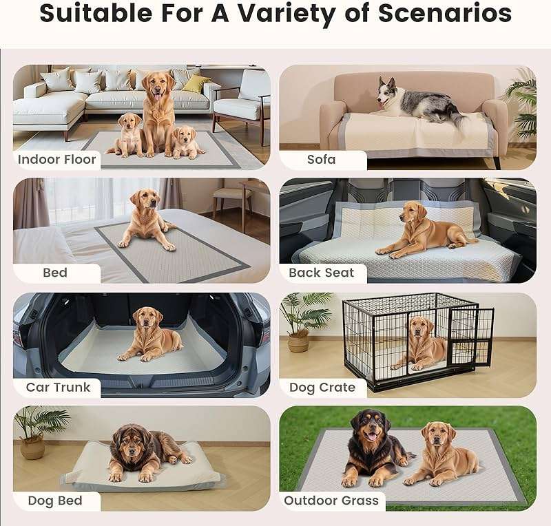 Gardner Pet 5XL Puppy Pads Extra Large, 37"x54" Super Absorbent & Leak-Proof Dog Pads, Nop-Slip Bottom Disposable Potty Training Pee Pads for Dogs Cats, 25 Count Grey - Image 6
