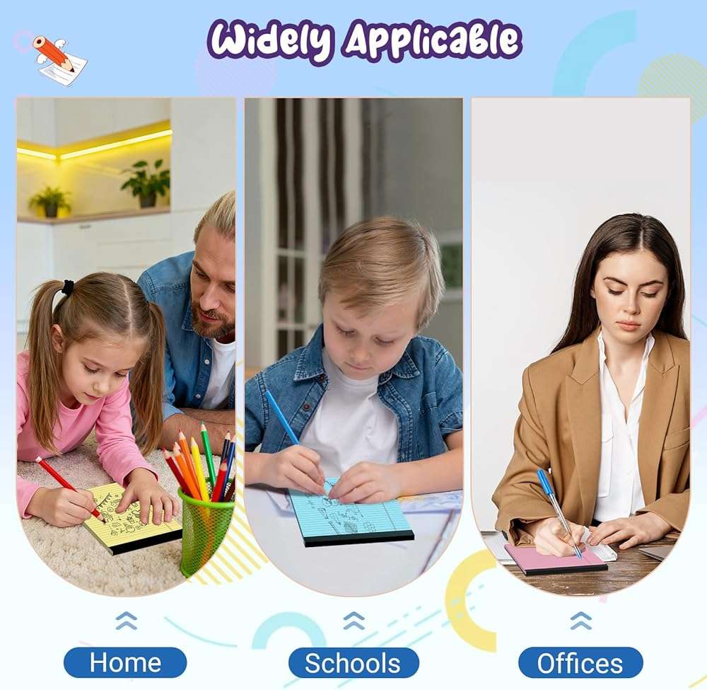 6 pcs Note Pads Legal Pads 5x8, Notebook College Ruled, Colored Legal Notepads, 6 Pack Micro Perforated Writing Pads, Lined Paper Pads, Pad of Paper for Office Home School, 30 Sheets/Pack - Image 7