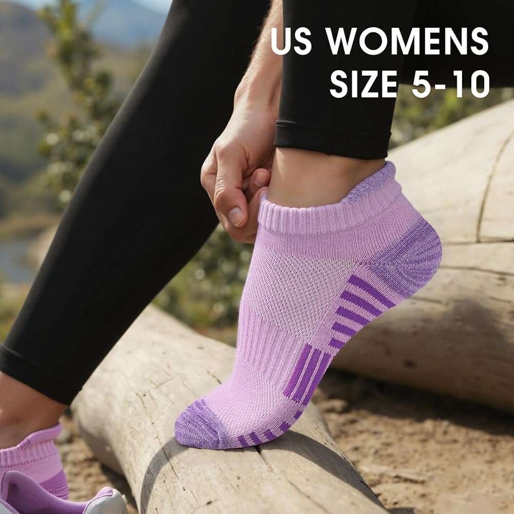 SEEKSOCK 6 Pairs Ankle Socks for Women, Athletic Running Cotton Comfort Cushioned Sports Low Cut Socks - Image 4