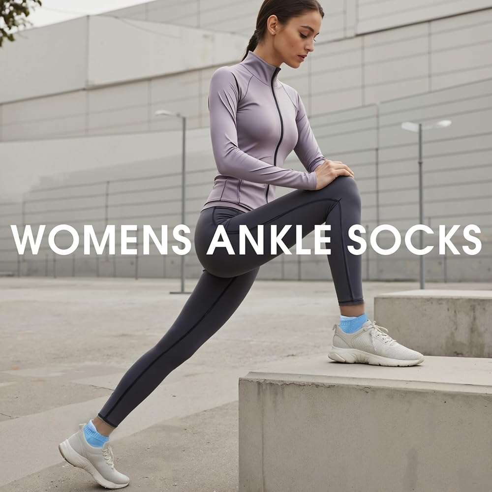 SEEKSOCK 6 Pairs Ankle Socks for Women, Athletic Running Cotton Comfort Cushioned Sports Low Cut Socks - Image 6
