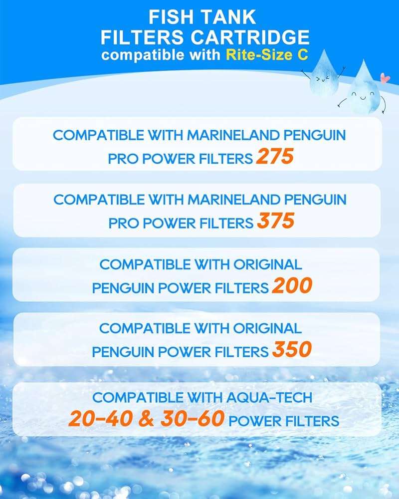 MyfatBOSS 12PCS Rite Size C Aquarium Filter Compatible with Marineland Penguin PRO 275/375 & Original Penguin 200/350 - Replacement Filter Cartridges Media Fit for 20-40/30-60 Gallon Fish Tank - Image 2