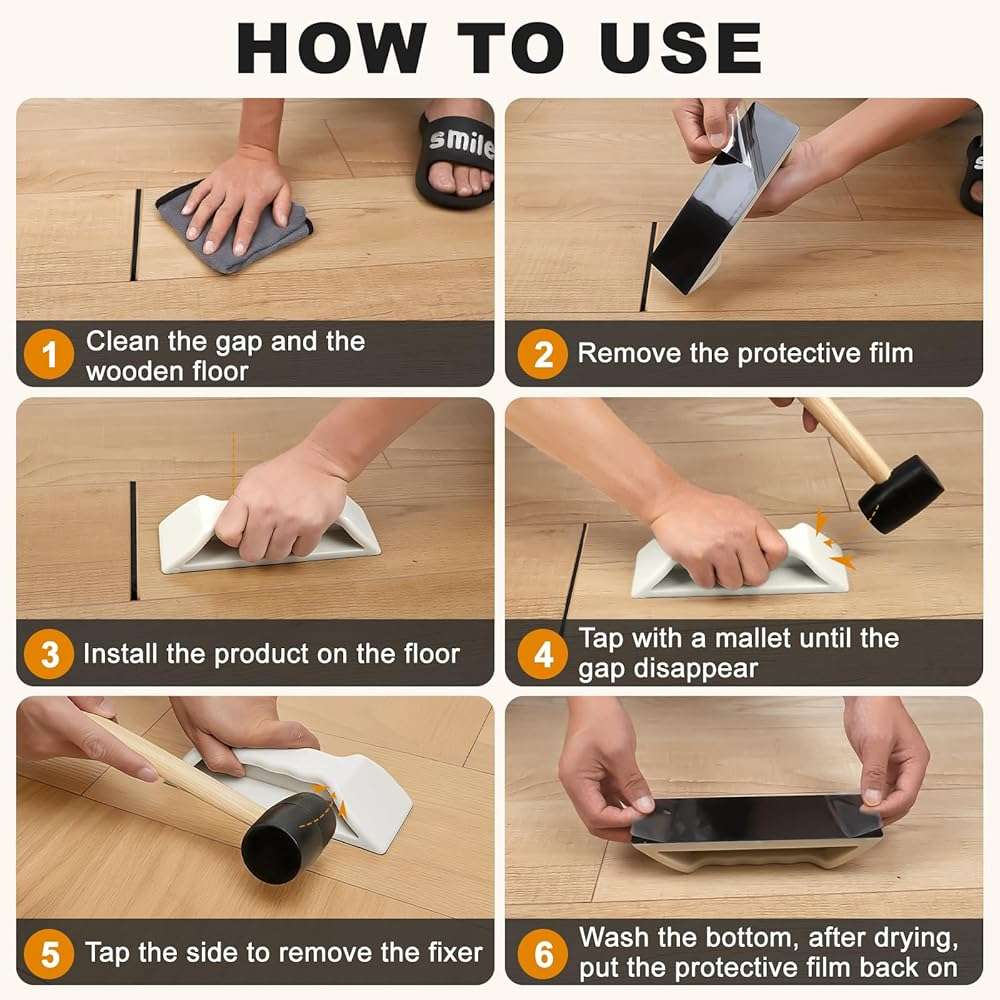 Floor Gap Fixer Tool Kit – Heavy-Duty Plank Grabber & Washable Adhesive Pad for Laminate, Vinyl, and Hardwood Flooring Repair (Only Plank Grabber) - Image 7