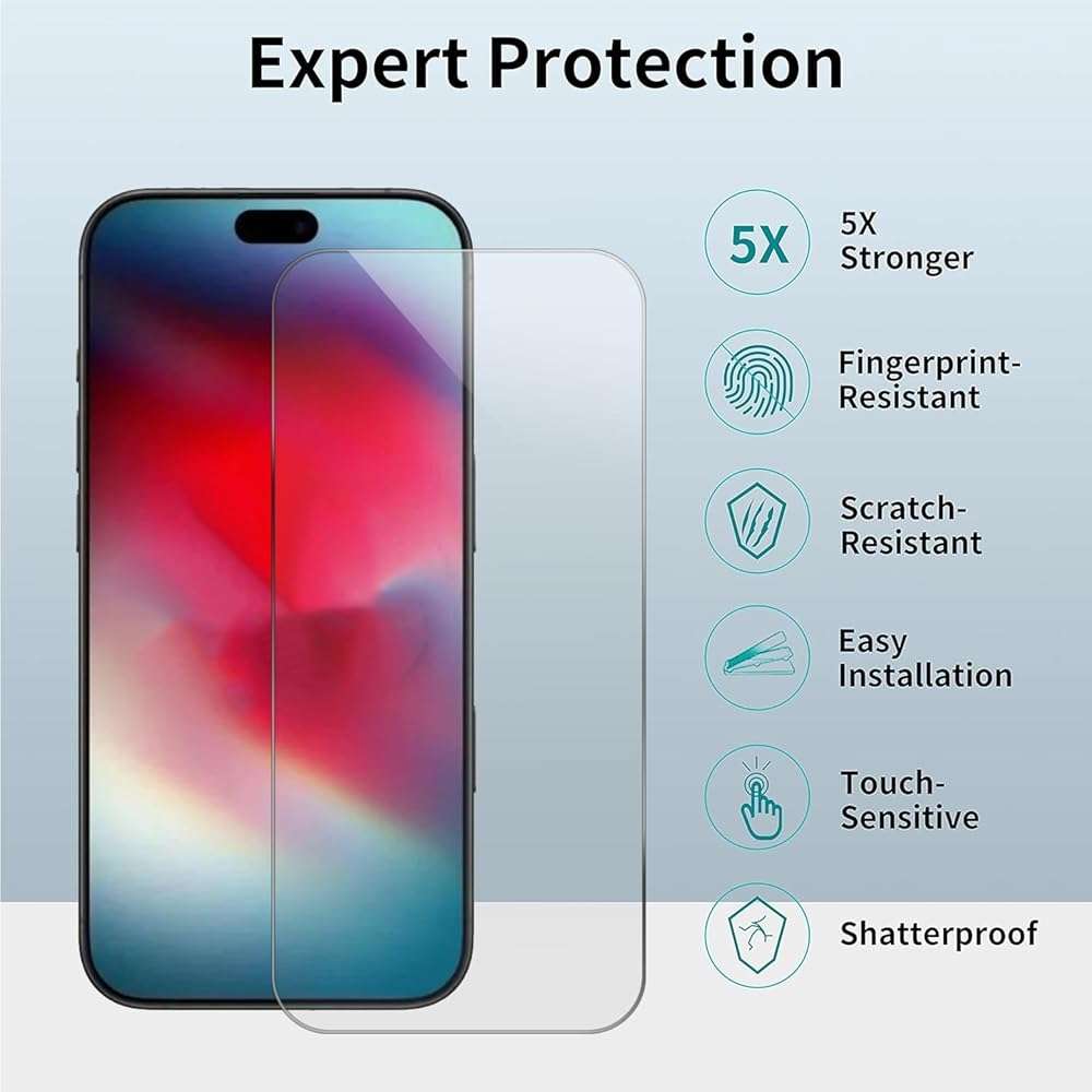 ImpactStrong 3-Pack Shatterproof Tempered Glass Screen Protector for iPhone 17 [Easy Installation Frame] [Bubble Free] [9H Hardness] [Full Coverage] Case Friendly, 6.3 Inch - Image 5