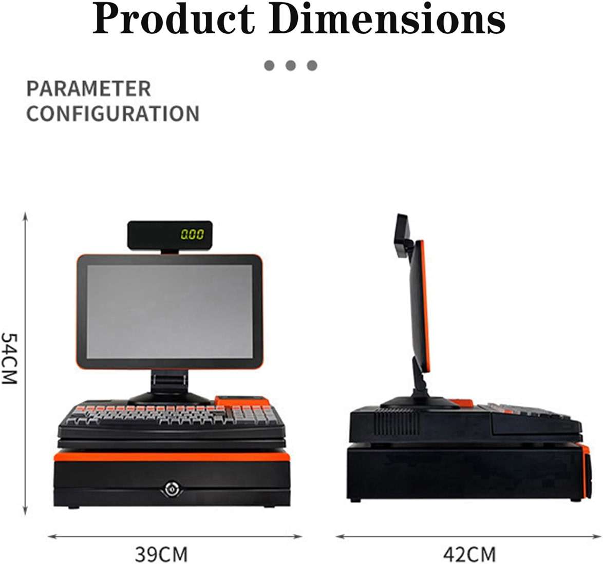 HNBYLMM Cash Register with Pos System, All-in-One Smart Cash Register for Small Businesses, with 15.6" Touch Screen Monitor, Dual-core I5 CPU, Cash Drawer, 58mm Printer, Barcode Scanner, Touchscreen - Image 2