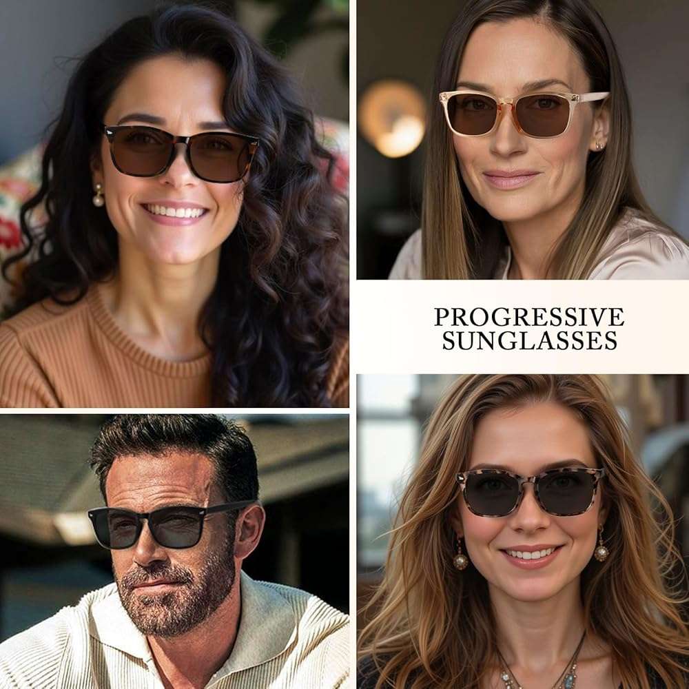 RLOZRN 4 Pack Progressive Reading Sunglasses for Women Men, No Line Square Multifocal Sun Readers UV400 Protection - Image 8