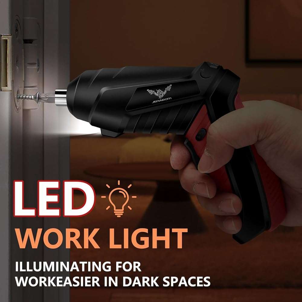 JENABOM Electric Screwdriver Cordless, 3.6V Rechargeable Small Screwdriver Set, 3Nm Max Torque, LED Light, Ideal for Electronics Repair, Furniture Assembly&Home DIY - Image 2