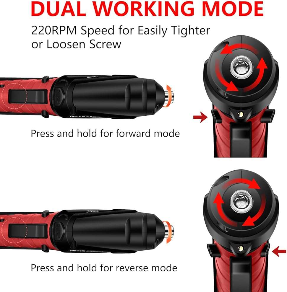 JENABOM Electric Screwdriver Cordless, 3.6V Rechargeable Small Screwdriver Set, 3Nm Max Torque, LED Light, Ideal for Electronics Repair, Furniture Assembly&Home DIY - Image 3