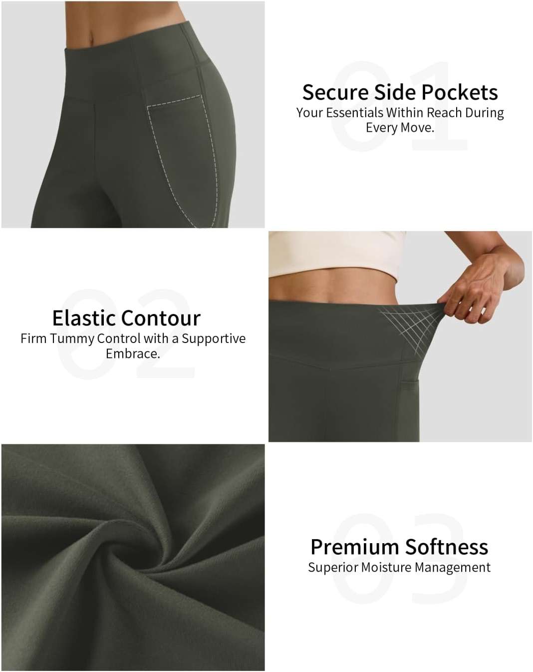 SEAJOJO Womens High Waist Yoga Pants Stretchy Casual Trousers Straight Leg Pull On Side Pockets - Image 4
