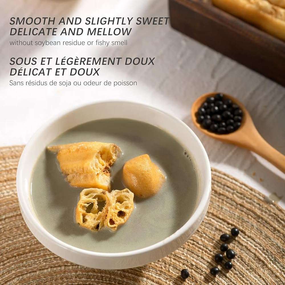 BAYUEDEGUA-Black soybean milk powder 200g/7.05oz Black soybeans+Black quinoa+Black sesame+Black rice+Black fruit medlar.High calcium,High protein,Pure plant-based formula.Contains 10 small bags. - Image 5