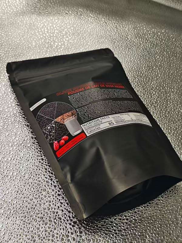 BAYUEDEGUA-Black soybean milk powder 200g/7.05oz Black soybeans+Black quinoa+Black sesame+Black rice+Black fruit medlar.High calcium,High protein,Pure plant-based formula.Contains 10 small bags. - Image 8
