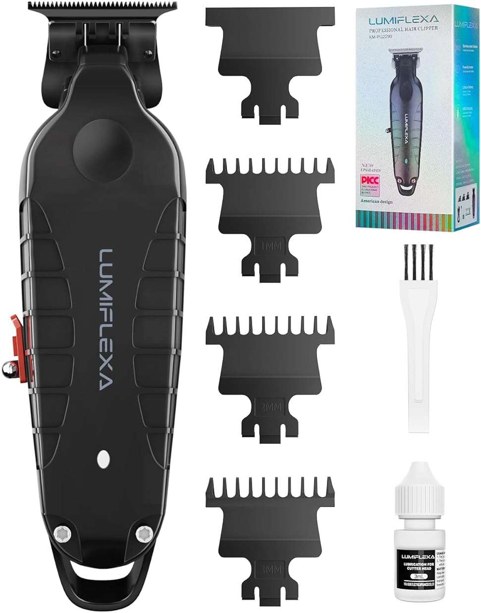 Lumiflexa Professional Hair/Beard Trimmer for Men, USB-C Rechargeable Hair Trimmer for Men with Stainless Steel Blades, Zero Gapped Hair Clippers for Barber, Cordless Rechargeable Hair Clippers - Image 1