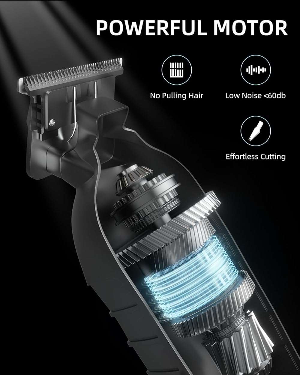 Lumiflexa Professional Hair/Beard Trimmer for Men, USB-C Rechargeable Hair Trimmer for Men with Stainless Steel Blades, Zero Gapped Hair Clippers for Barber, Cordless Rechargeable Hair Clippers - Image 4