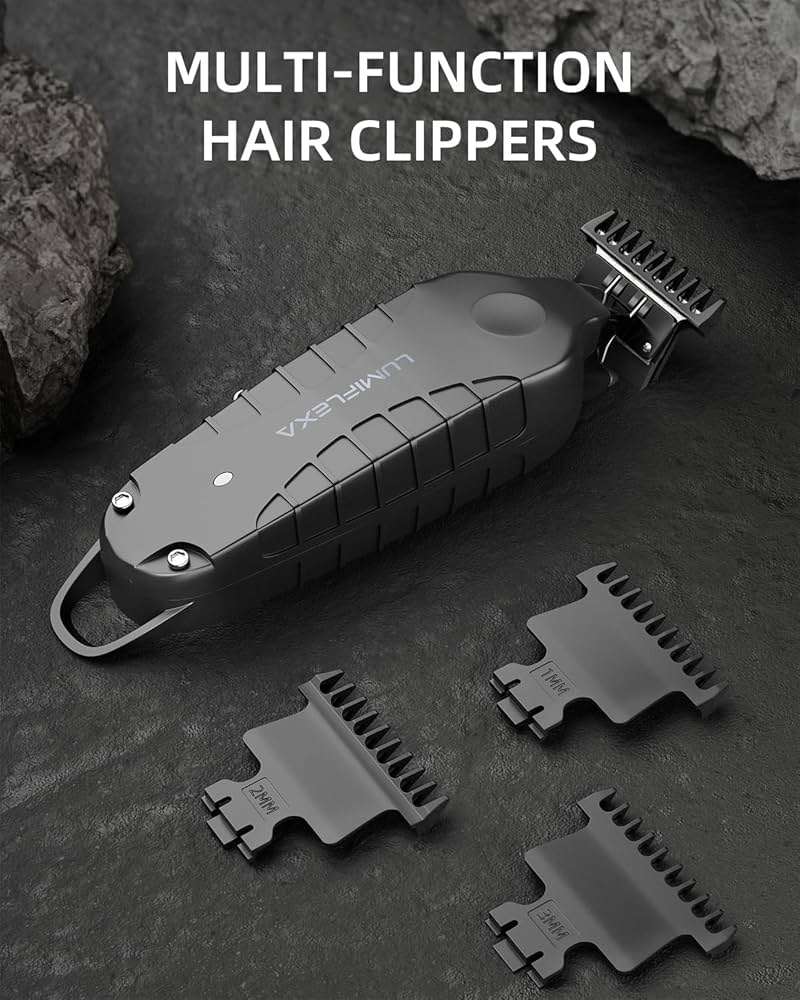 Lumiflexa Professional Hair/Beard Trimmer for Men, USB-C Rechargeable Hair Trimmer for Men with Stainless Steel Blades, Zero Gapped Hair Clippers for Barber, Cordless Rechargeable Hair Clippers - Image 6
