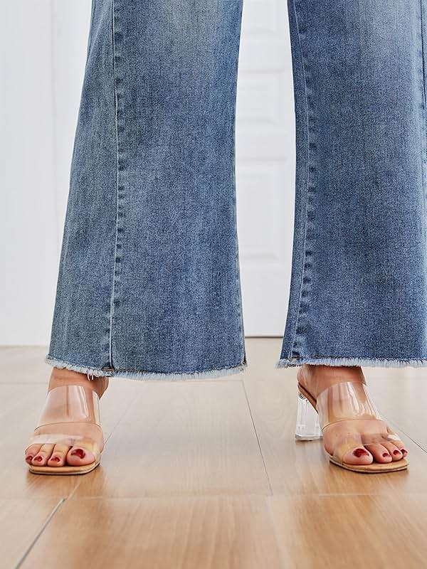 Trendy Queen Women's Wide Leg Jeans, Relaxed Loose Straight Leg with Raw Hem, Comfort Denim Pants - Image 5
