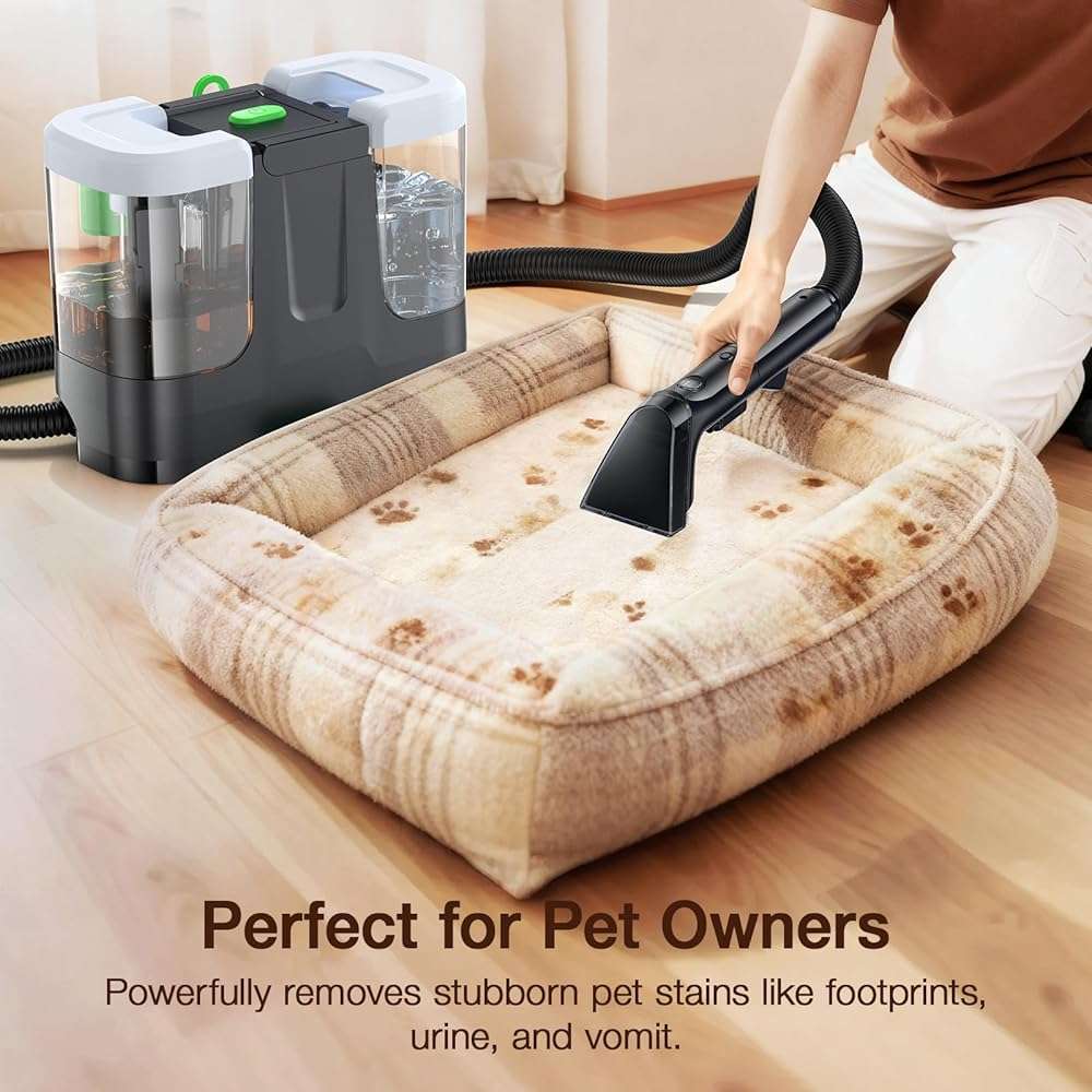 Portable Carpet & Upholstery Cleaner, 18Kpa Carpet Cleaner Machine for Deep Stain Removal, Spot Cleaner for Pet Accidents, Area Rugs, Stairs, Car Upholstery & Couches, Includes Tools & Self-Cleaning - Image 4