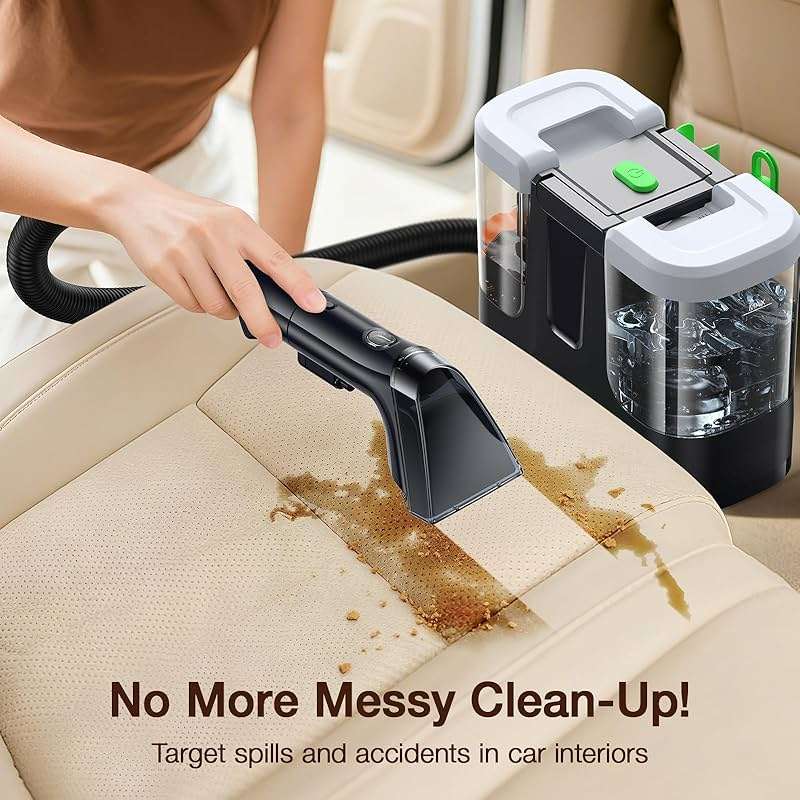 Portable Carpet & Upholstery Cleaner, 18Kpa Carpet Cleaner Machine for Deep Stain Removal, Spot Cleaner for Pet Accidents, Area Rugs, Stairs, Car Upholstery & Couches, Includes Tools & Self-Cleaning - Image 5