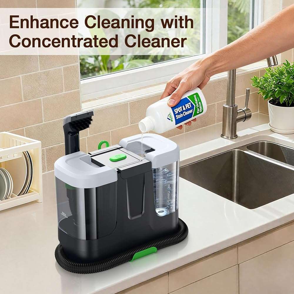 Portable Carpet & Upholstery Cleaner, 18Kpa Carpet Cleaner Machine for Deep Stain Removal, Spot Cleaner for Pet Accidents, Area Rugs, Stairs, Car Upholstery & Couches, Includes Tools & Self-Cleaning - Image 9