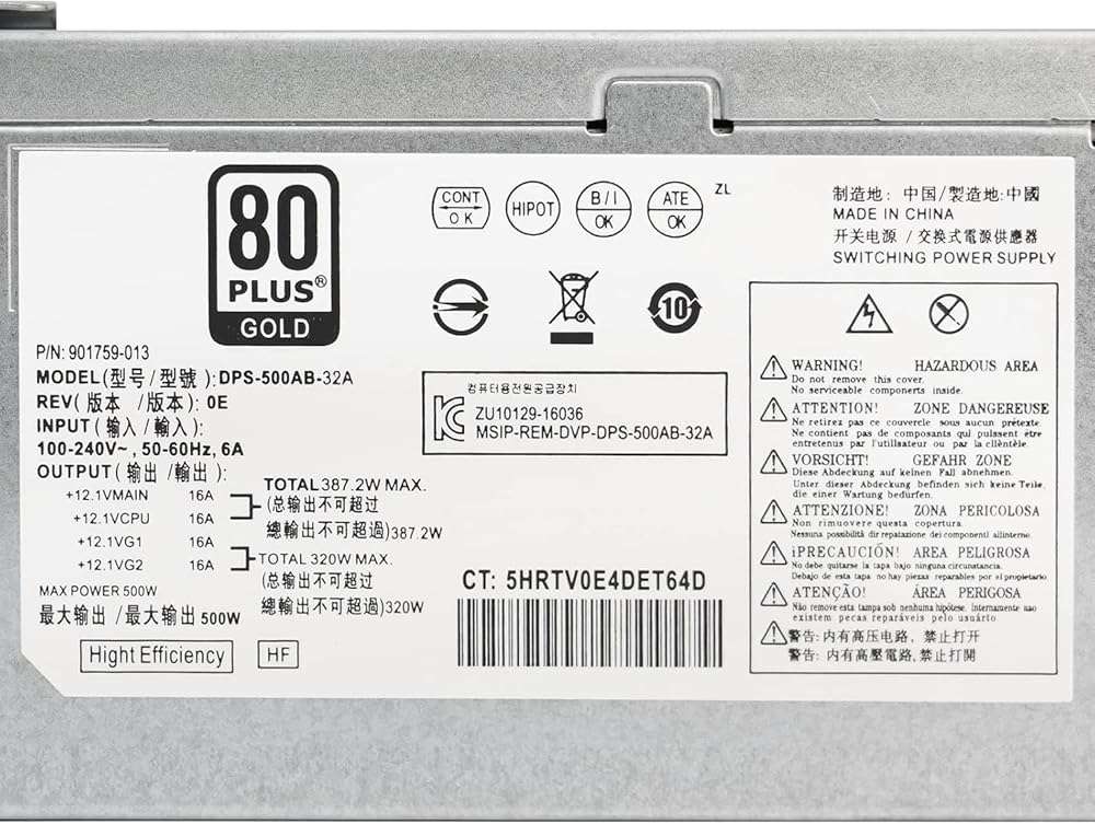 S-Union Upgraded L05757-800 DPS-500AB-32 A 500W Power Supply Compatible with HP EliteDesk Z2 G4 800 880 600 G3 G5 L05757-800 PSU 901759-013 DPS-500AB-36 A L07304-003 901759-001 DPS500AB32 Power Supply - Image 8