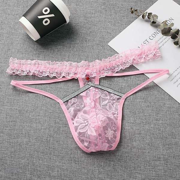 JOCKLAND Mens Sexy Lace Thong Feminine Underwear for Men Sissy Panties Femboy Lingerie - Image 3