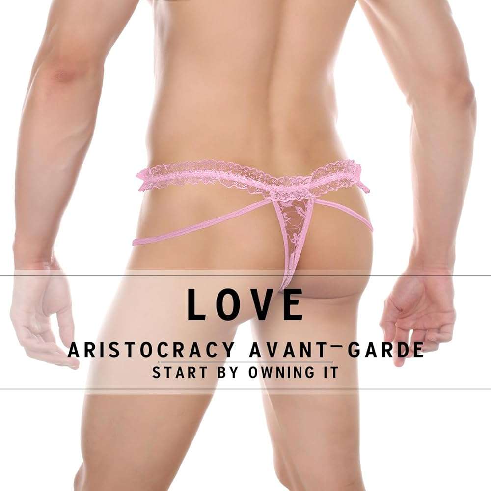 JOCKLAND Mens Sexy Lace Thong Feminine Underwear for Men Sissy Panties Femboy Lingerie - Image 4